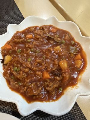 Kaldereta  at Vegan Island in Cebu