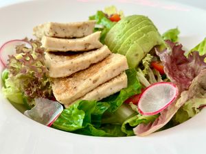 Grilled tofu avocado salad.  at Smooth Healthy Cafe in Bangkok