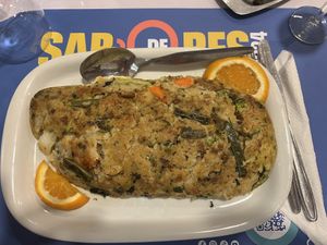 Migas with vegetables   at Restaurante Moinho de Maré in Almada