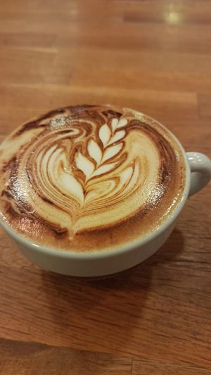 Capuccino con soja at Clásica Cafe in Arroyo De La Miel