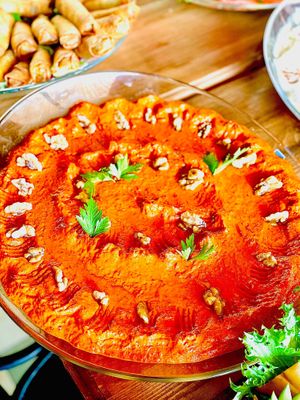 Muhammara catering at Shawarma Bar in Visby