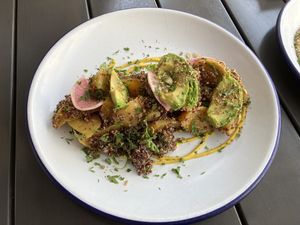 red quinoa and golden beets salad!  at Bluto's in Portland