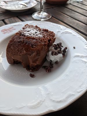 Choco "Schnitte" .. would like to eat this again someday at Die Weinstube Nachhaltig Geniessen in Zeltingen