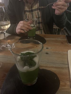 2nd course - Spinach soupe at Die Weinstube Nachhaltig Geniessen in Zeltingen