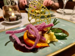 Seven-course surprise menu February 11, 2026 €92: Main course at Die Weinstube Nachhaltig Geniessen in Zeltingen