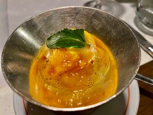 Seven-course surprise menu February 11, 2026 €92: Sorbet at Die Weinstube Nachhaltig Geniessen in Zeltingen