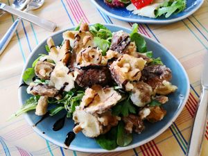 Deep fried mushrooms at Die Weinstube Nachhaltig Geniessen in Zeltingen