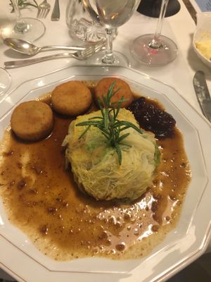 Seitan and patatoes at Die Weinstube Nachhaltig Geniessen in Zeltingen