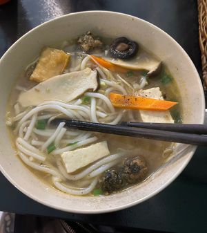 soup with mushrooms, tofu and seaweed #Veganuary at Quán Chày Mộc - Maybe closed in Phan Thiet