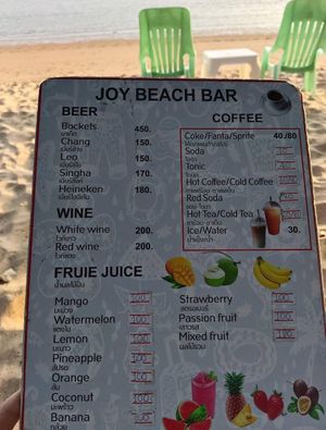 Drinks  at Joy Beach Bar in Krabi