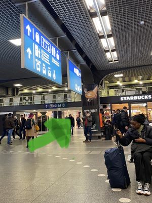 If you in the main hall go to the metro behind Starbucks and down the escalators on your right  at Guapa - Midi in Brussels