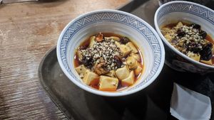 Mapo tofu with quinoa at Qing Chun By Perma in Shanghai