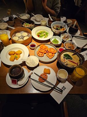 Mushroom broth, dumplings, vegan nuggets, Thai soup, fried rice, and more!  at Qing Chun By Perma in Shanghai