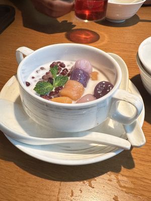Red bean and taro ball dessert  at Qing Chun By Perma in Shanghai