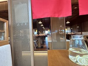 Interior view inward from windowside booth  at Qing Chun By Perma in Shanghai