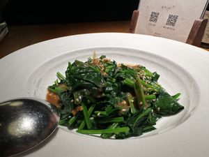 Spinach with sesame sauce  at Qing Chun By Perma in Shanghai
