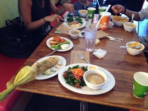 our table at Veggie Grill in Encino