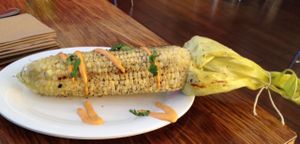 delicious Chargrilled Corn! (sans Parmesan) at Veggie Grill in Encino