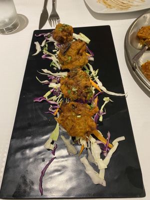 Vegetable pakora  at Saffron Indian Kitchen in Praia Da Luz