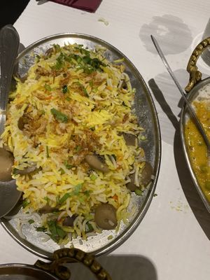 Mushroom rice  at Saffron Indian Kitchen in Praia Da Luz