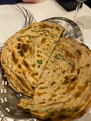 Tandoori parantha at Saffron Indian Kitchen in Praia Da Luz
