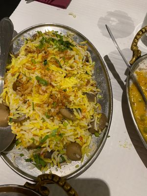 Mushroom rice at Saffron Indian Kitchen in Praia Da Luz