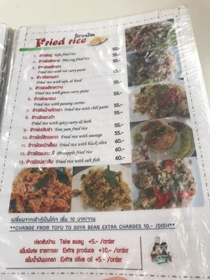 Menu at Kran Boom Modern Thai in Bangkok