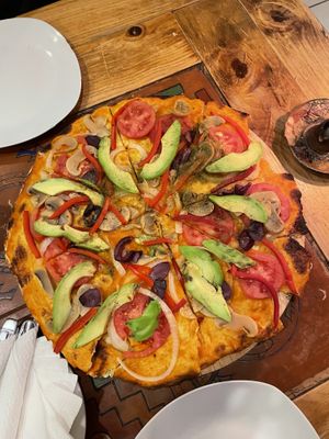 Very thin, hard base that shattered into pieces  at La Casona Restaurant in Puno