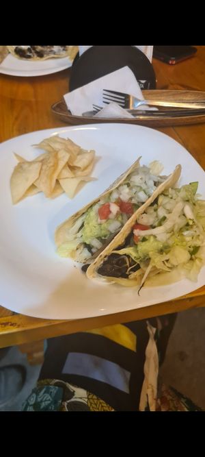 Vegan tacos at La Cueva De Los Cuates in Puerto Ayora