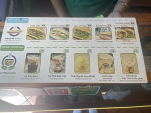 Full menu as of December 2023   at Bánh Mì Xanh in Ho Chi Minh City