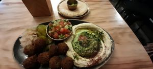 Hummus Falafel Plate at Yaman Mullumbimby in Mullumbimby