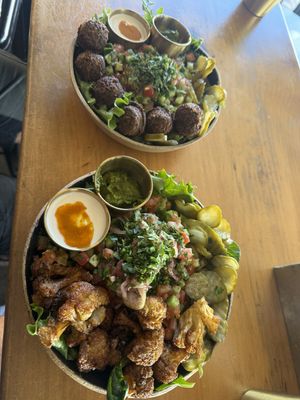 Both vegan bowls  at Yaman Mullumbimby in Mullumbimby