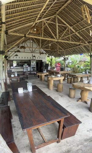 Nice ample seating  at Kedai Mini Resto Rice Field in Pangandaran