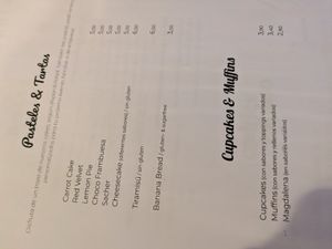 Sweets menu at Natury in Barcelona