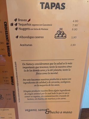 Tapas at Natury in Barcelona