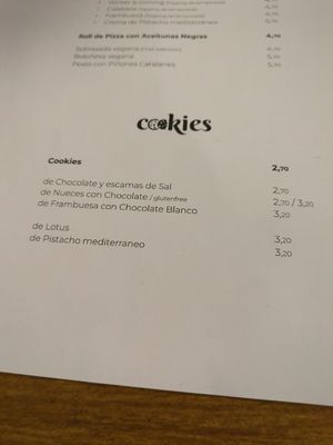 Cookie options at Natury in Barcelona