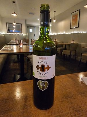 Vegan wine. at Ubiquitous Restaurant in Buncrana