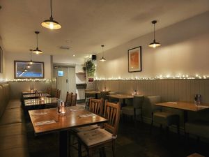 Cosy and romantic. Love all the lights and candles. at Ubiquitous Restaurant in Buncrana