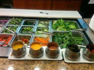 salad bar buffet at Pepper Tree Veggie Cuisine in Houston