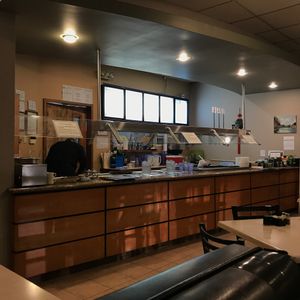 The counter at Pepper Tree Veggie Cuisine in Houston