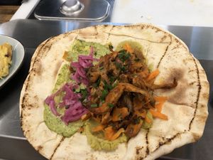 exapmle mushroom wrap  at Grounded Kitchen in Utrecht