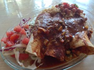 vegan enchiladas at FRESH Taqueria in Sanibel