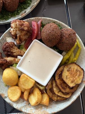 warm falafel salad  at Byblos in Mallorca