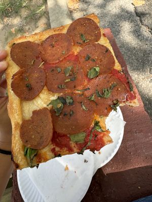 pepperoni slice   at Williamsburg Pizza - Lower East Side in New York City