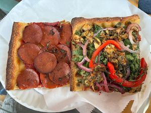 Vegan pepperoni, the Vegan at Williamsburg Pizza - Lower East Side in New York City