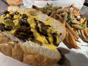 philly with truffle fries  at The Joint in Colorado Springs