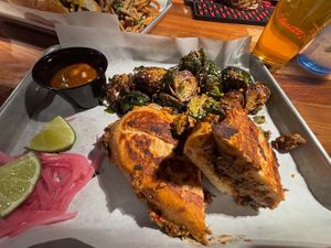 dip with maple miso brussels  at The Joint in Colorado Springs