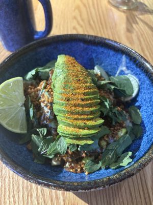 Crispy rice bowl  at Mora Mora Colima   in Mexico City