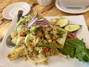 Pineapple fried rice made vegan  at Thai Zapp Restaurant and Bar in Charleston
