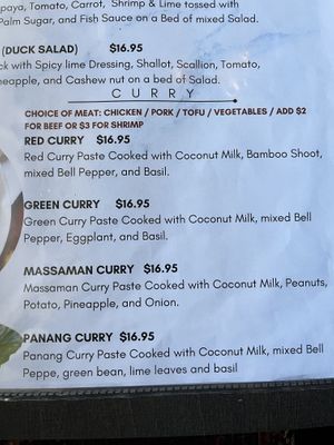 Menu  at Thai Zapp Restaurant and Bar in Charleston